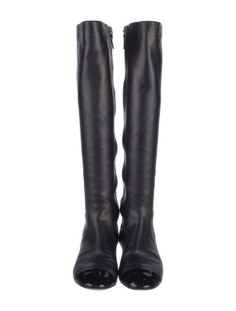Chanel Interlocking CC Logo Leather Riding Boots