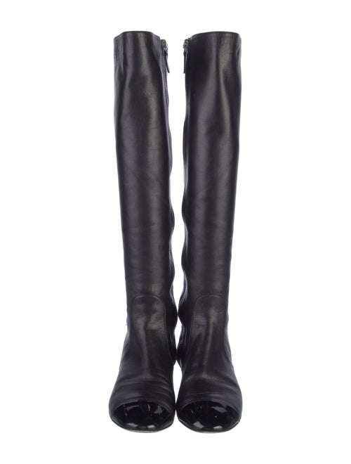 Chanel Interlocking CC Logo Leather Riding Boots