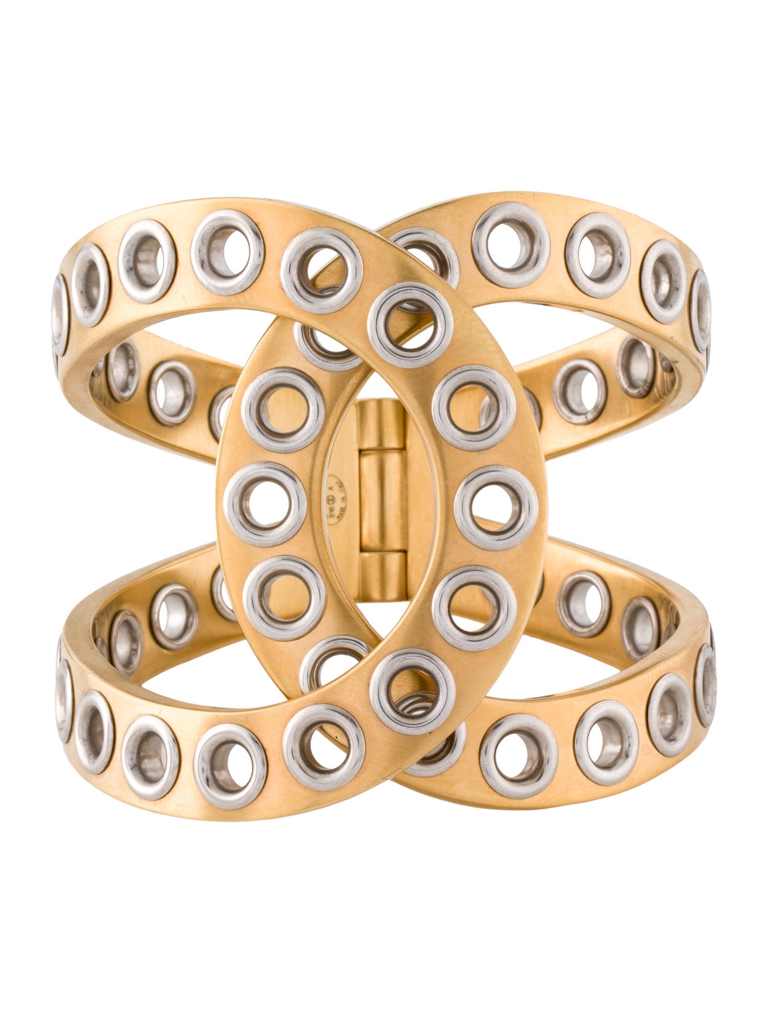 Chanel Grommet Hinged Cuff Bracelet