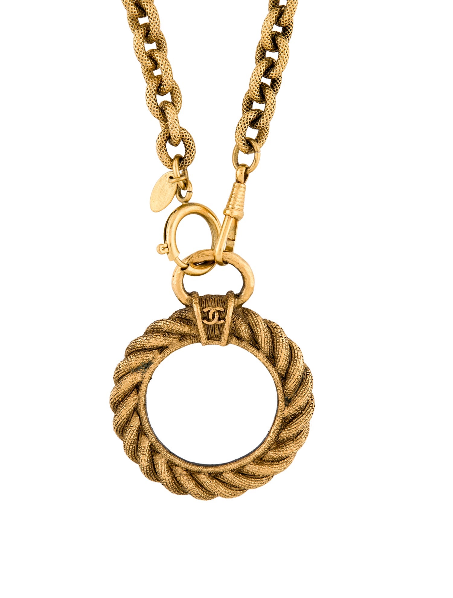 Chanel Vintage Magnifying Glass Pendant Necklace