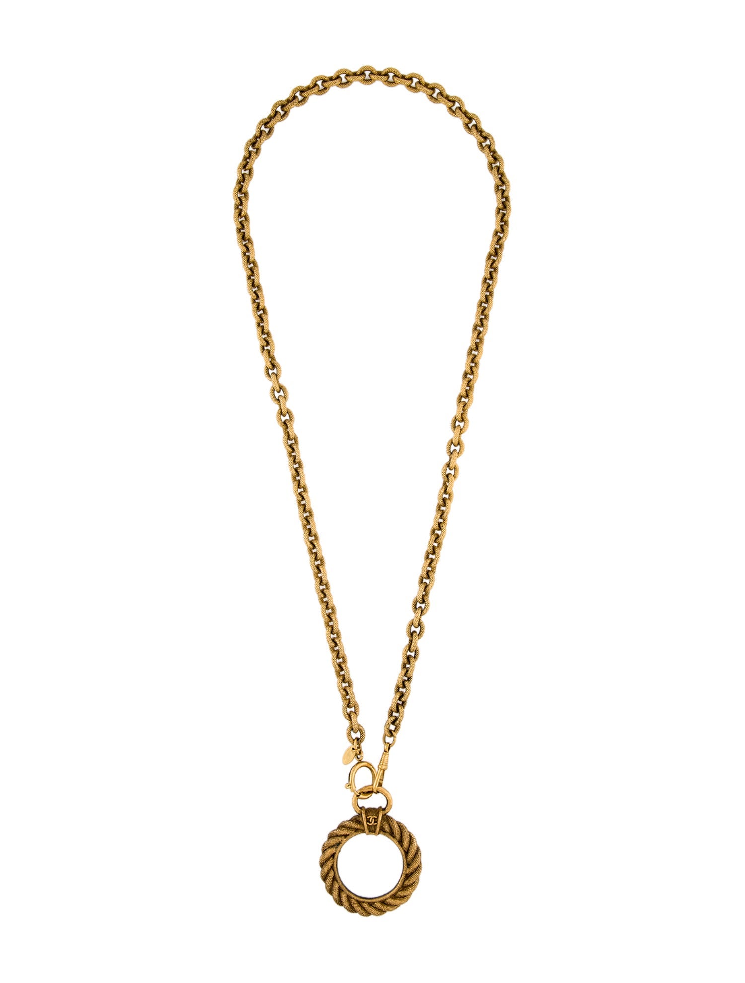 Chanel Vintage Magnifying Glass Pendant Necklace