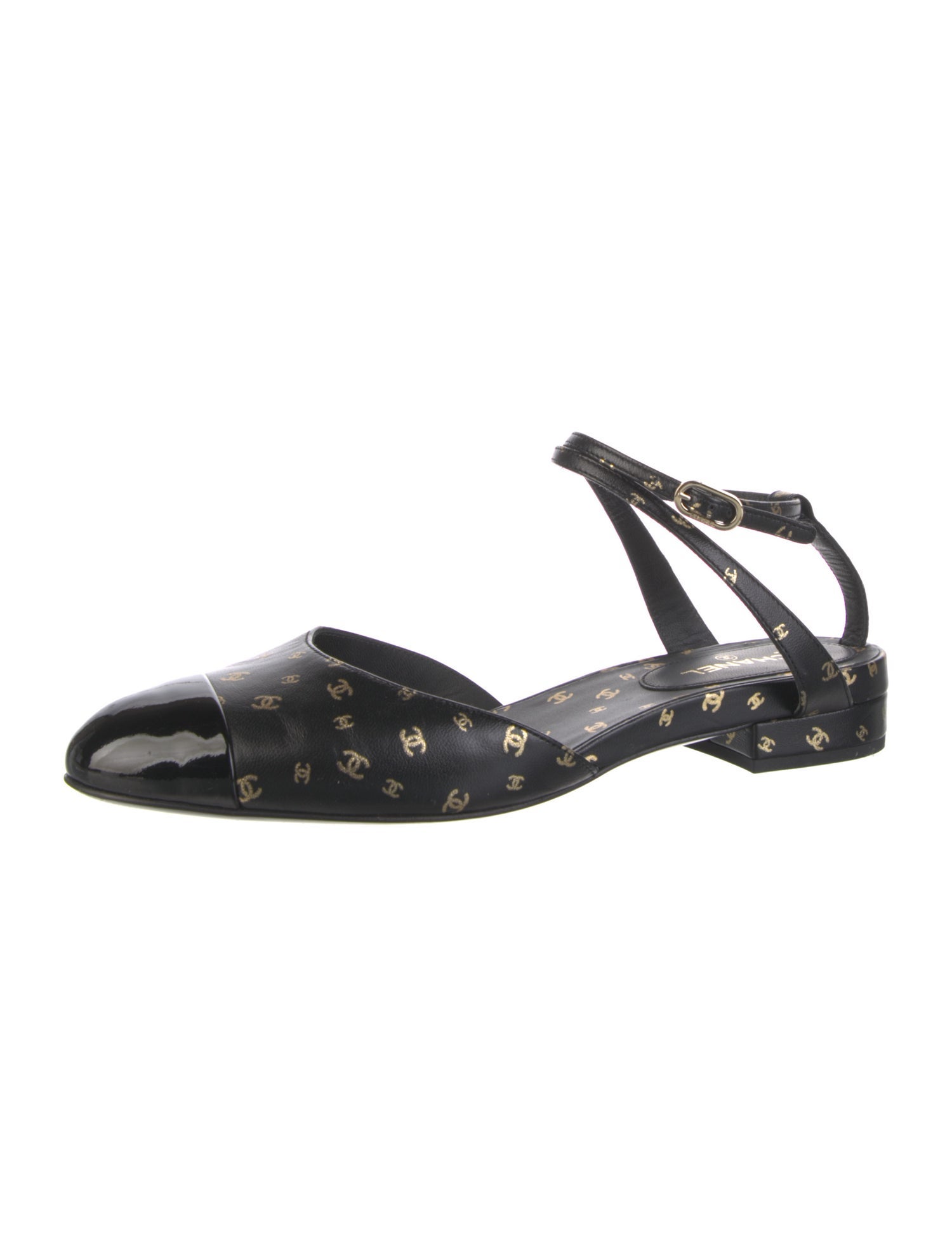 Chanel 2023 Interlocking CC Logo Slingback Flats