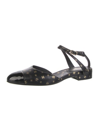Chanel 2023 Interlocking CC Logo Slingback Flats