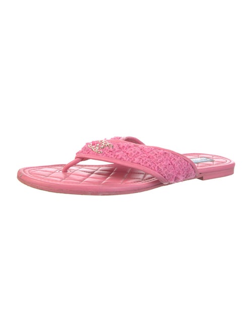 Chanel 2023 Interlocking CC Logo Flip Flops