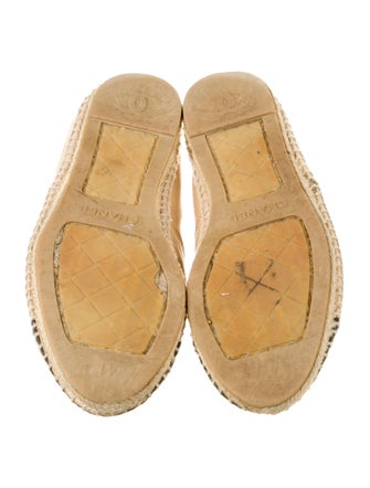 Chanel Interlocking CC Logo Leather Espadrilles
