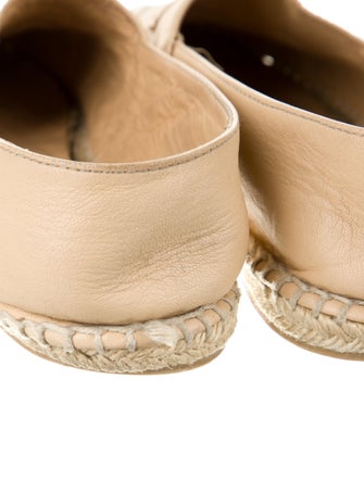Chanel Interlocking CC Logo Leather Espadrilles