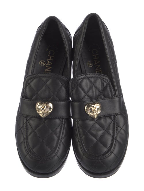 Chanel Interlocking CC Logo Leather Loafers