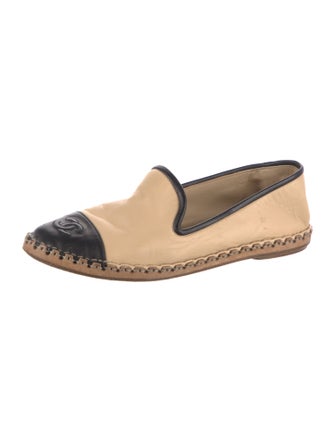 Chanel Interlocking CC Logo Leather Espadrilles