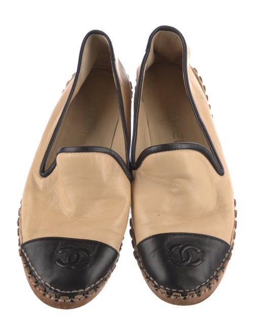 Chanel Interlocking CC Logo Leather Espadrilles