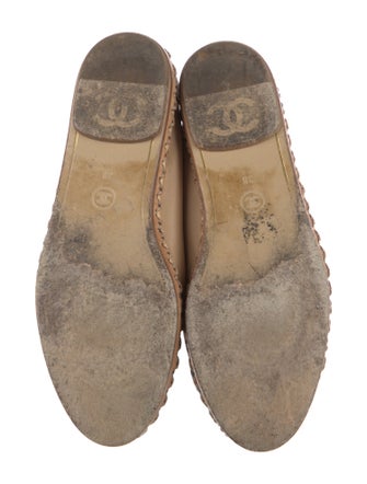 Chanel Interlocking CC Logo Leather Espadrilles