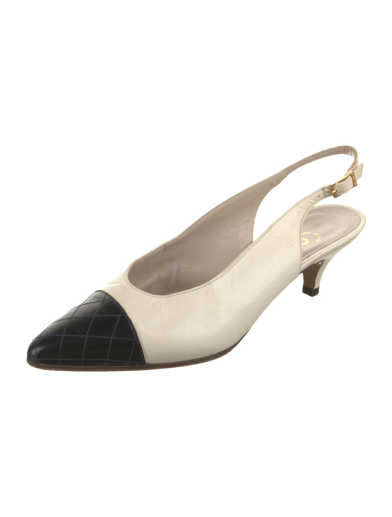 Chanel Vintage Leather Slingback Flats