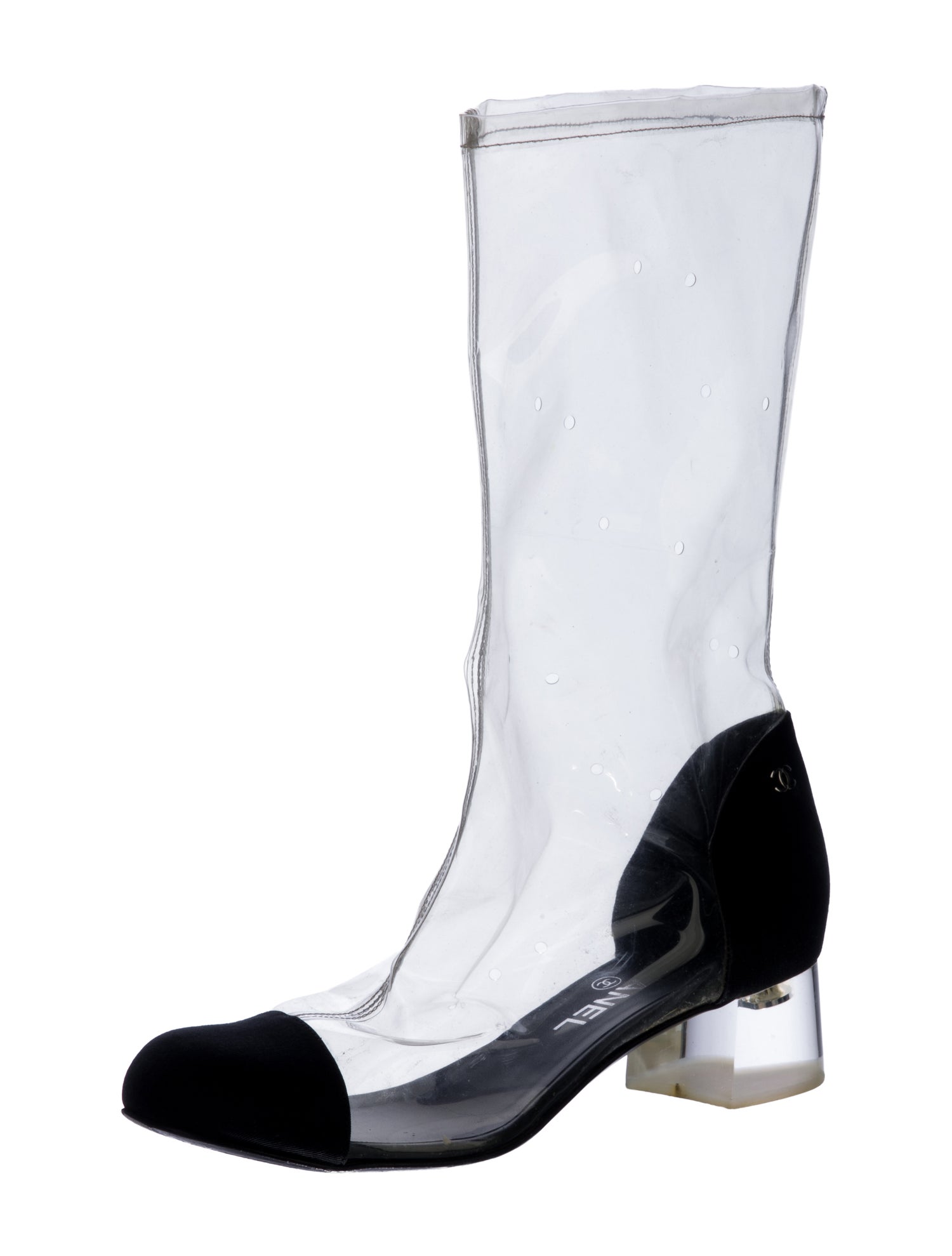 Chanel Interlocking CC Logo PVC Boots