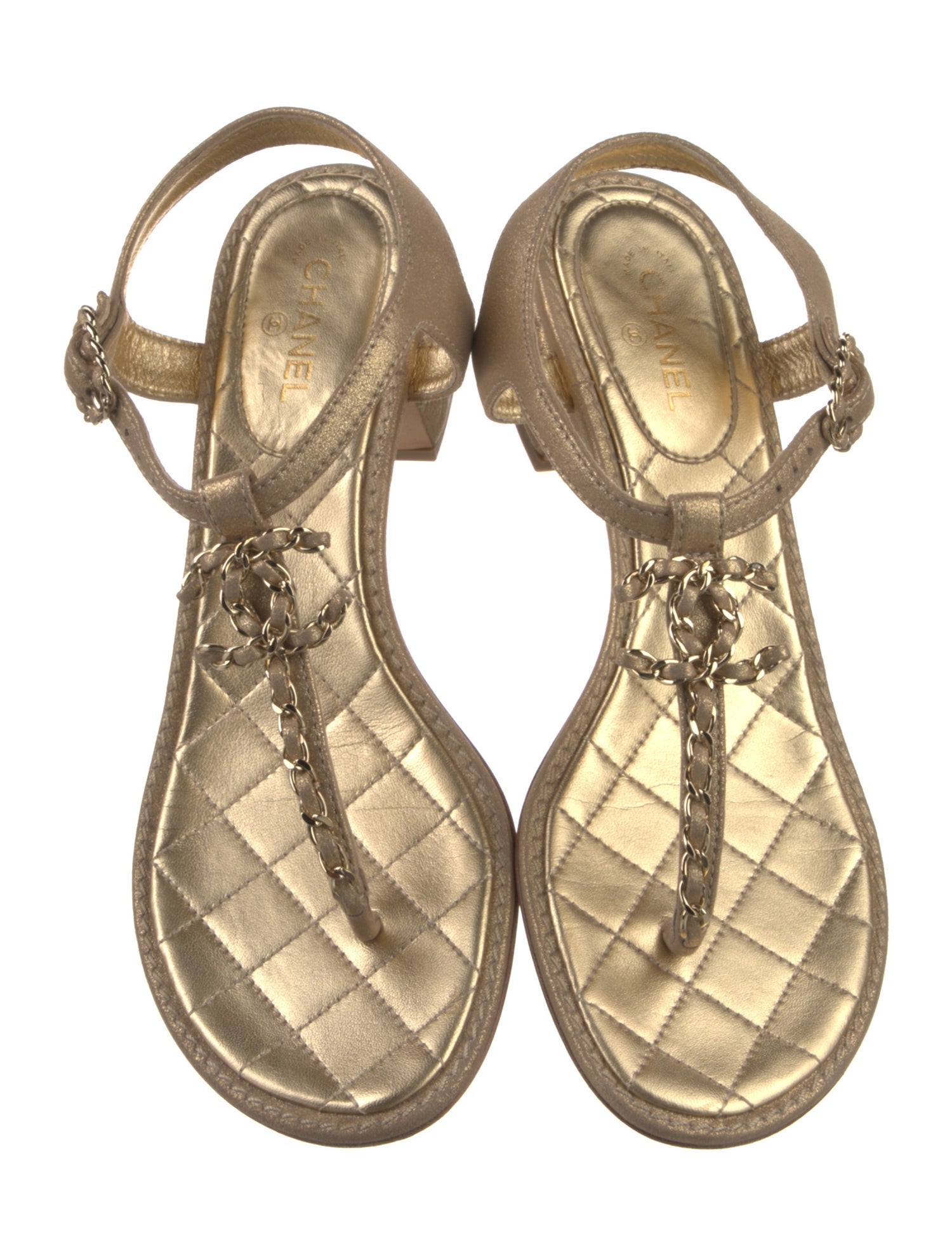 Chanel 2018 Interlocking CC Logo Slingback Sandals