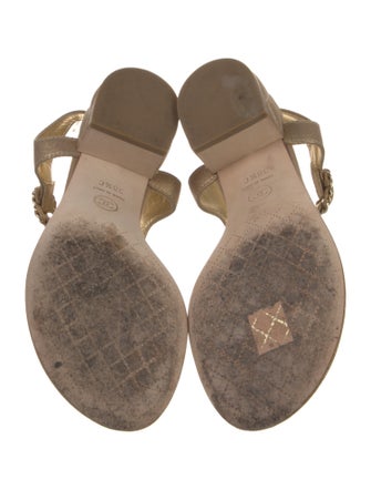 Chanel 2018 Interlocking CC Logo Slingback Sandals