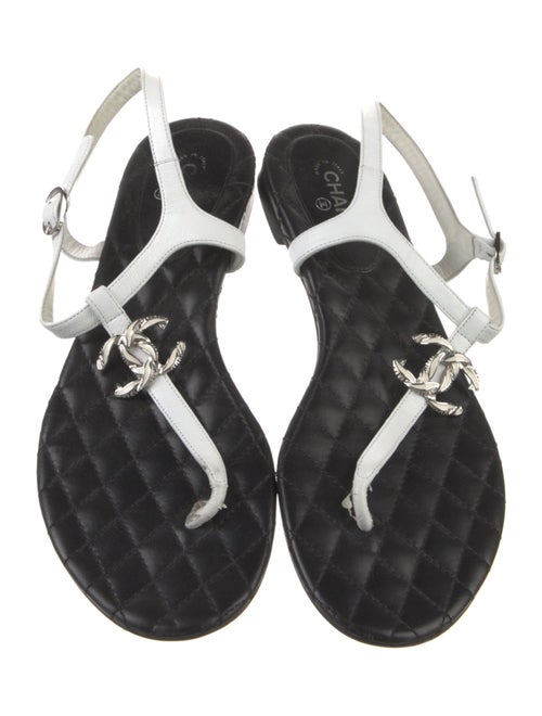 Chanel 2016 Interlocking CC Logo T-Strap Sandals