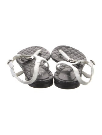 Chanel 2016 Interlocking CC Logo T-Strap Sandals