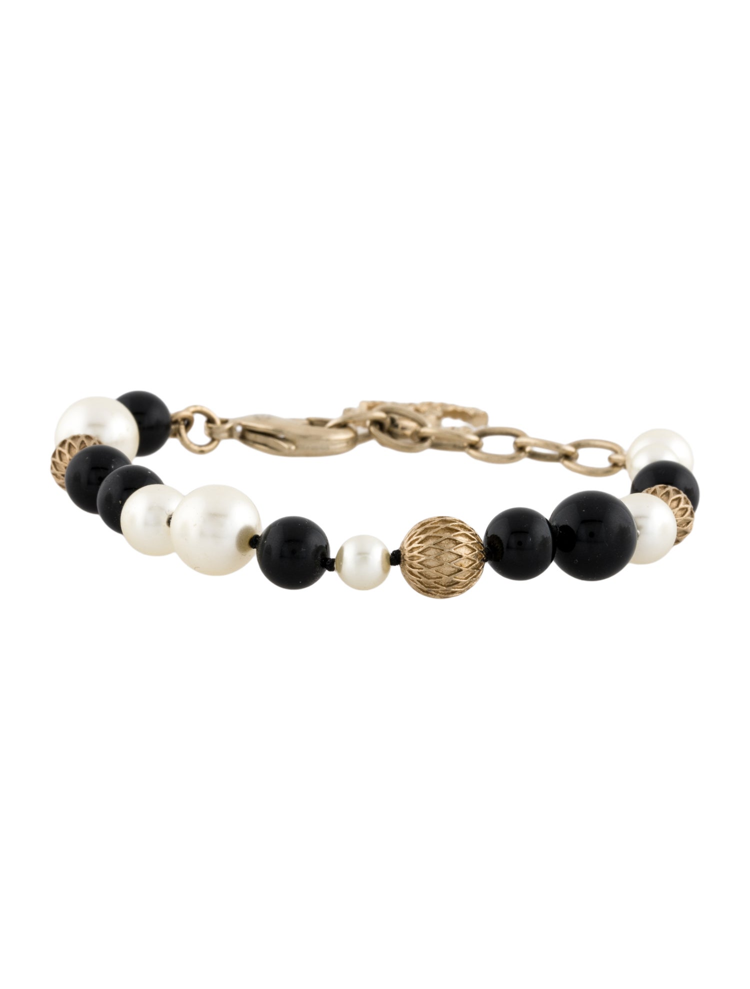 Chanel Faux Pearl & Resin Beaded Bracelet