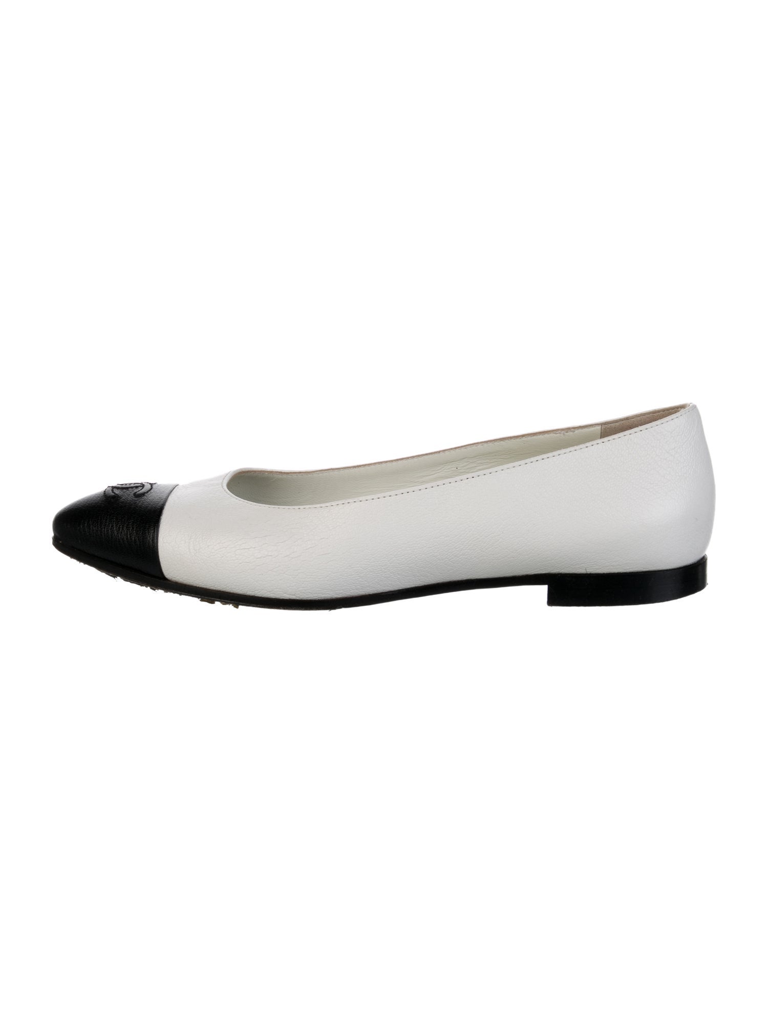 Chanel Interlocking CC Logo Goat Leather Ballet Flats