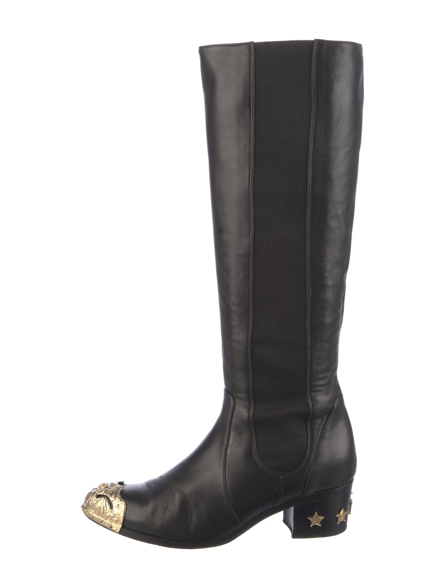 Chanel 2014 Interlocking CC Logo Riding Boots