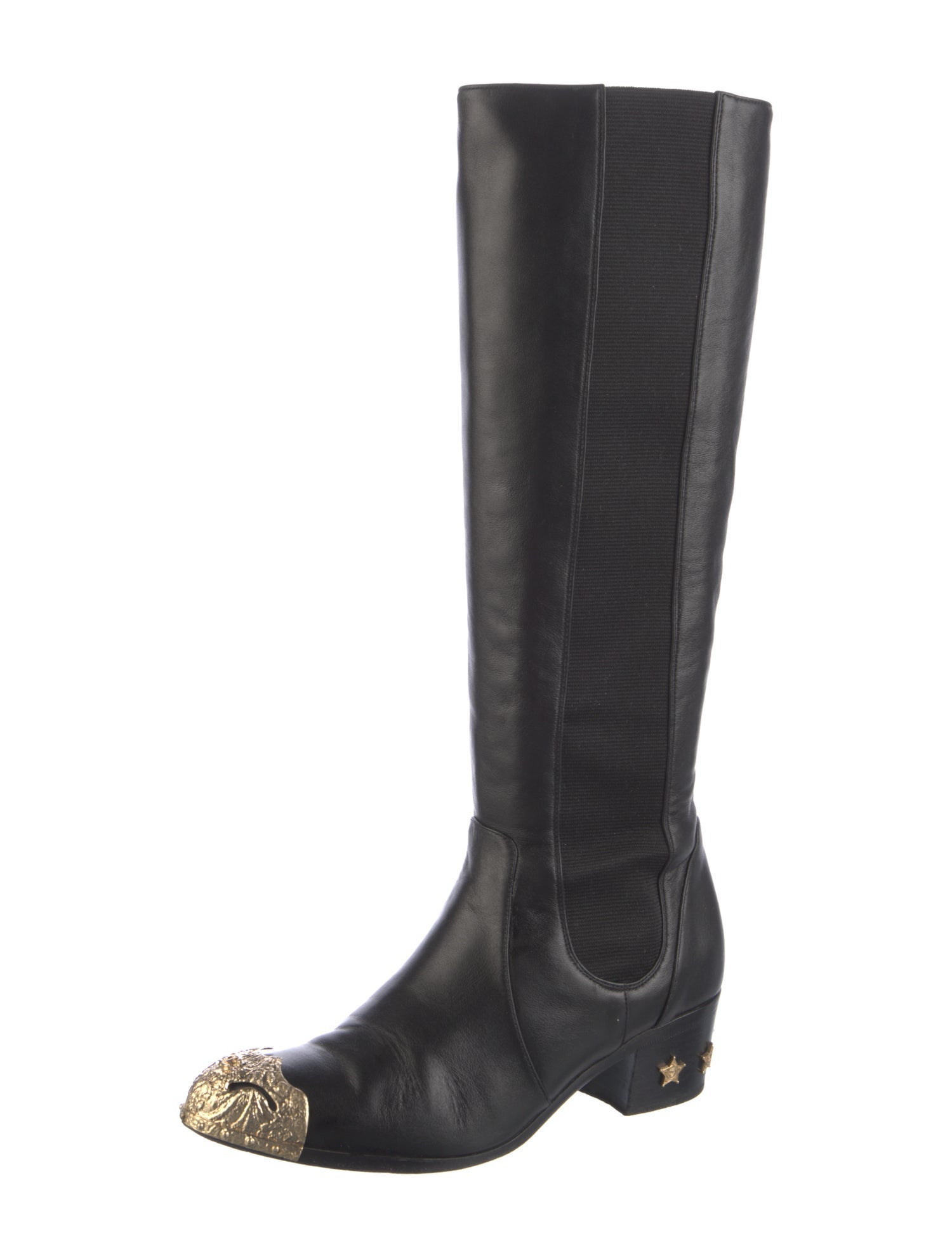 Chanel 2014 Interlocking CC Logo Riding Boots