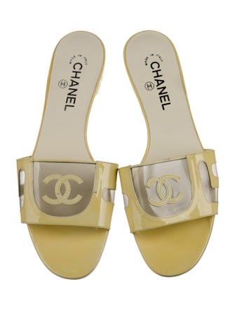 Chanel Interlocking CC Logo PVC Slides