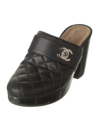 Chanel Interlocking CC Logo Lambskin Mules