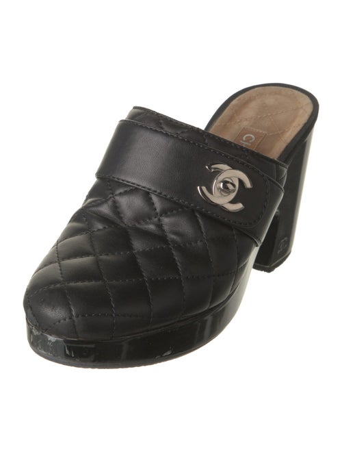 Chanel Interlocking CC Logo Lambskin Mules