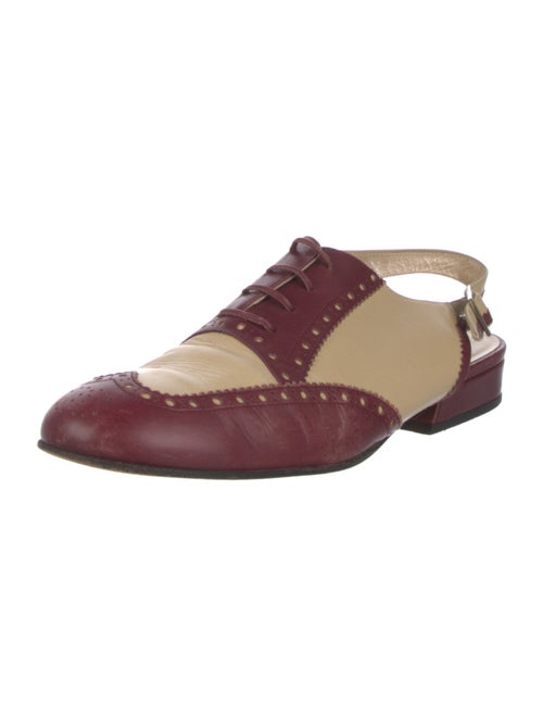 Chanel Interlocking CC Logo Leather Slingback Flats