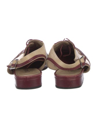 Chanel Interlocking CC Logo Leather Slingback Flats