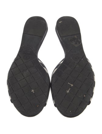 Chanel Interlocking CC Logo Grosgrain Trim Slides