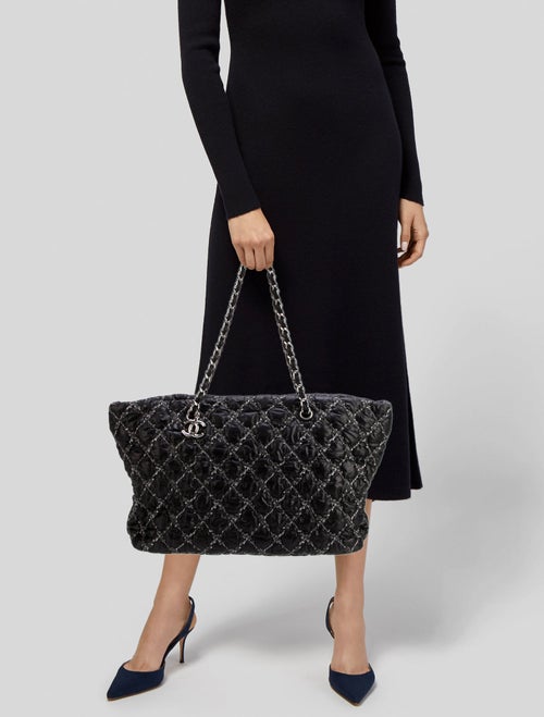 Chanel Tweed On Stitch Bubble Tote
