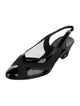 Chanel Interlocking CC Logo Patent Leather Slingback Flats
