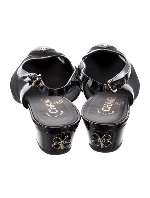 Chanel Interlocking CC Logo Patent Leather Slingback Flats