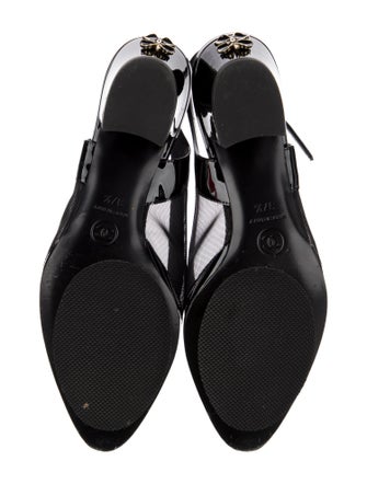 Chanel Interlocking CC Logo Patent Leather Slingback Flats