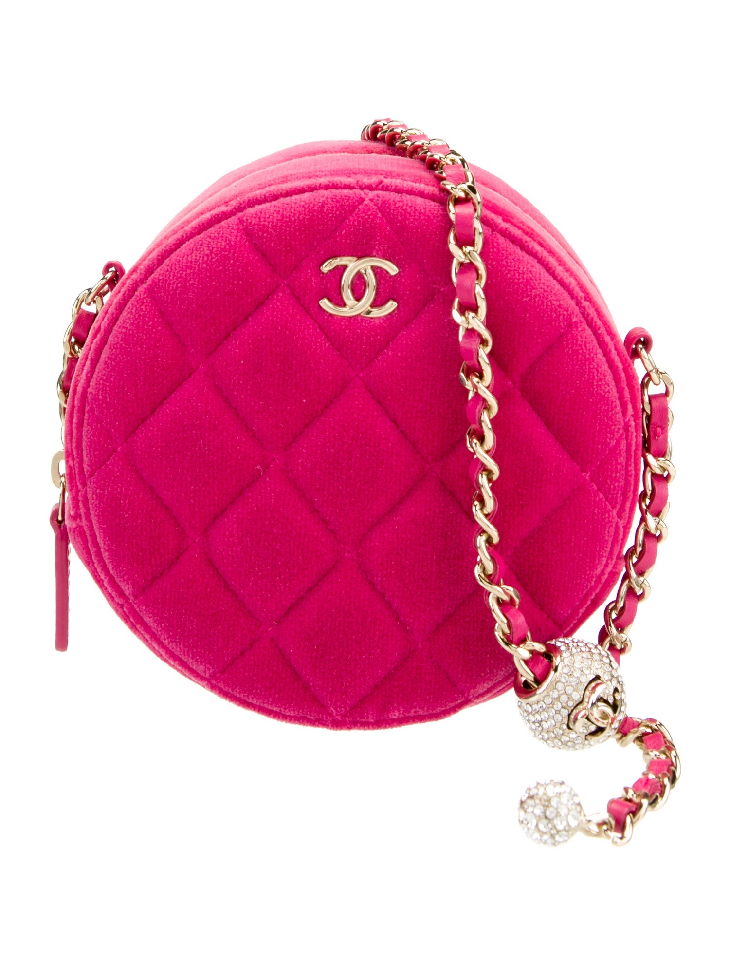 Chanel Velvet Pearl Crush Round Bag