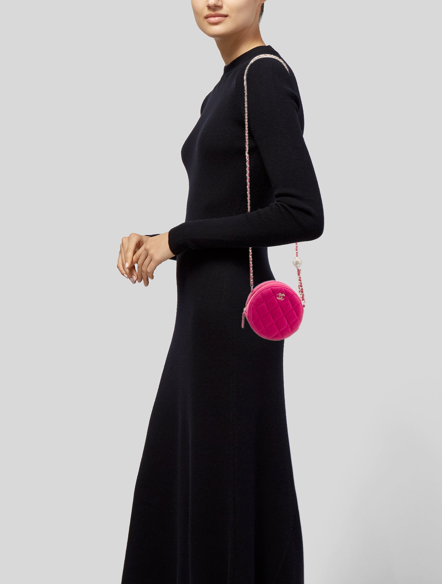 Chanel Velvet Pearl Crush Round Bag