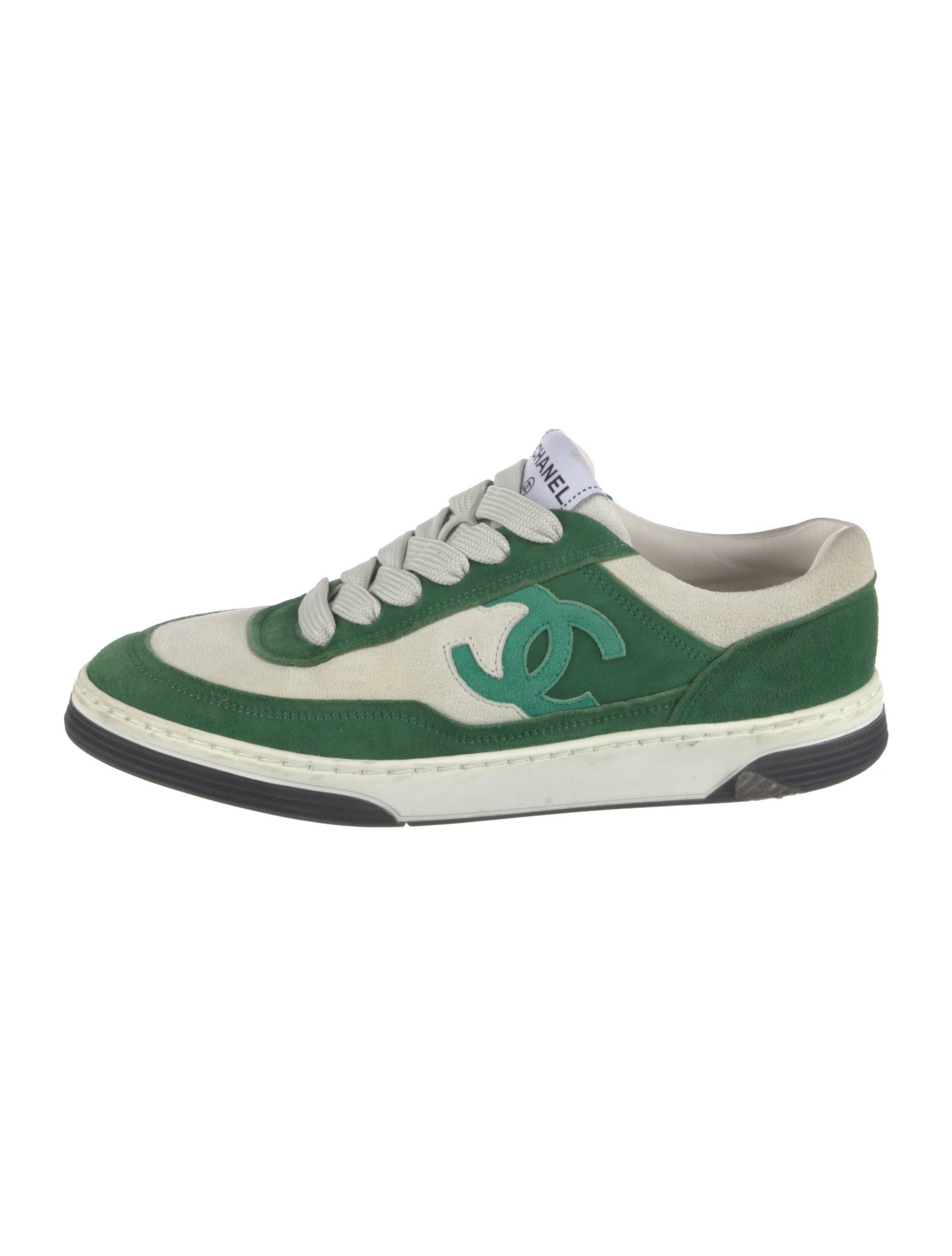 Chanel Interlocking CC Logo Suede Sneakers