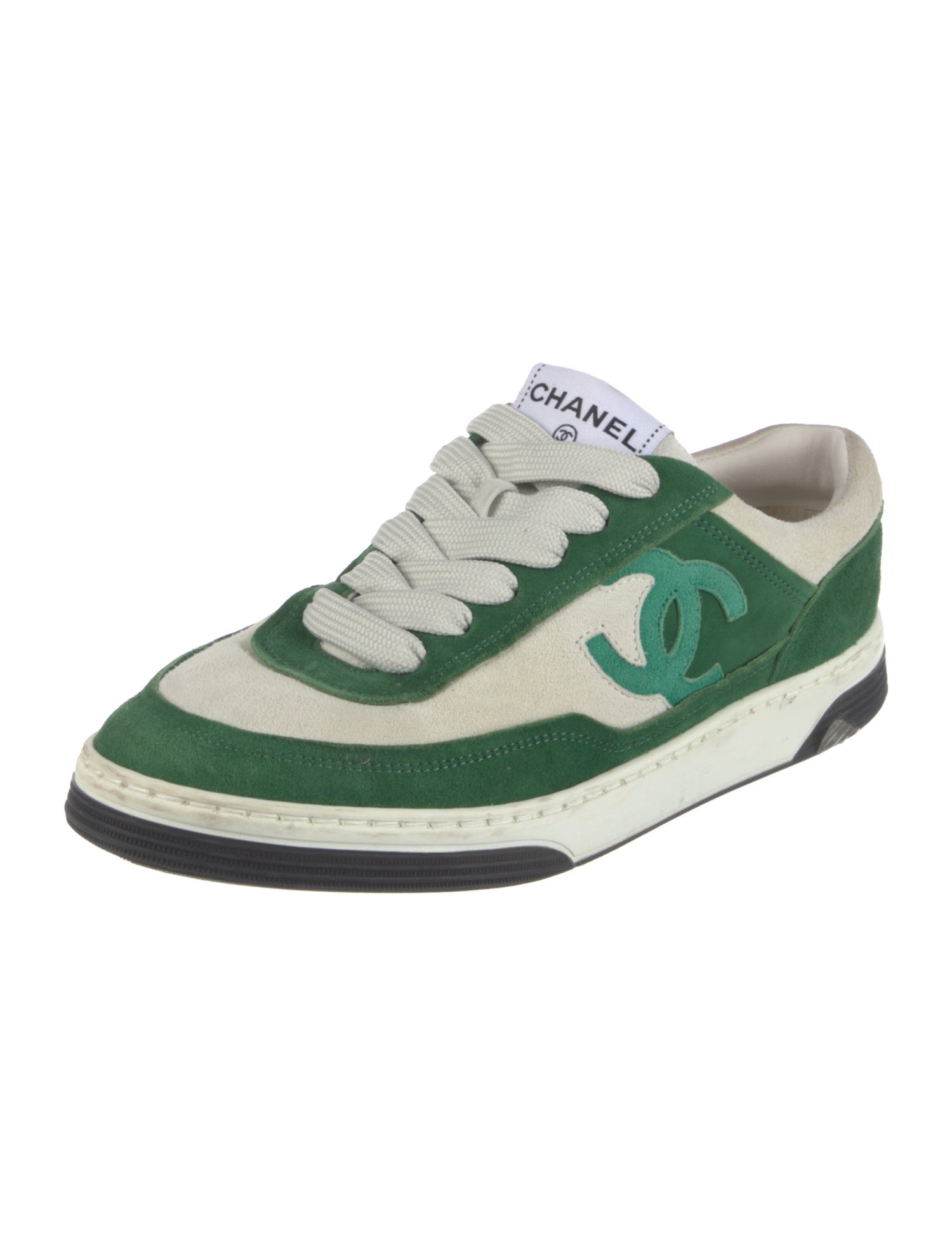 Chanel Interlocking CC Logo Suede Sneakers