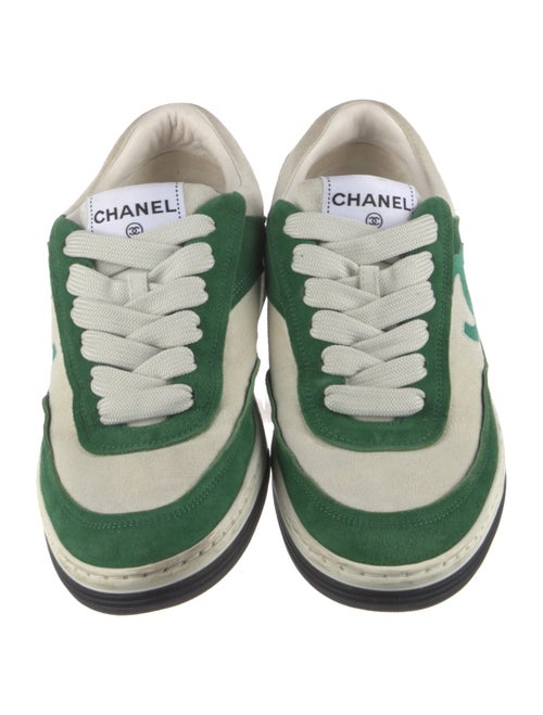 Chanel Interlocking CC Logo Suede Sneakers