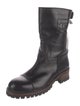 Chanel Interlocking CC Logo Leather Combat Boots