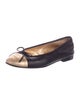 Chanel Interlocking CC Logo Leather Ballet Flats