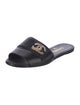 Chanel Interlocking CC Logo Leather Slides