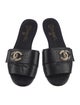Chanel Interlocking CC Logo Leather Slides