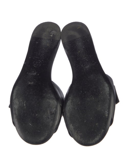 Chanel Interlocking CC Logo Leather Slides