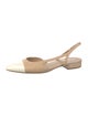 Chanel Interlocking CC Logo Lambskin Slingback Flats