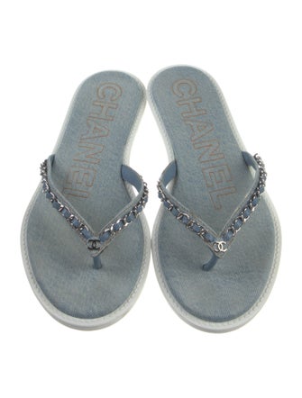 Chanel 2020 Interlocking CC Logo Flip Flops