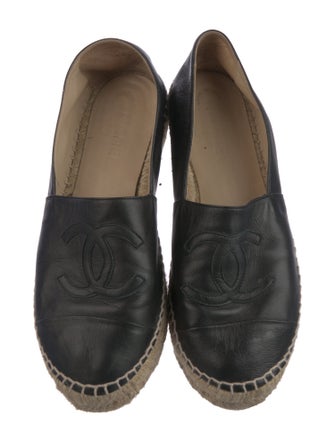 Chanel Interlocking CC Logo Lambskin Espadrilles