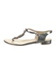 Chanel Interlocking CC Logo Leather T-Strap Sandals