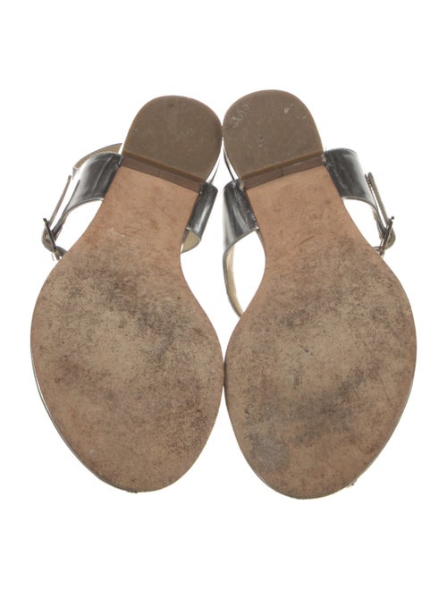 Chanel Interlocking CC Logo Leather T-Strap Sandals