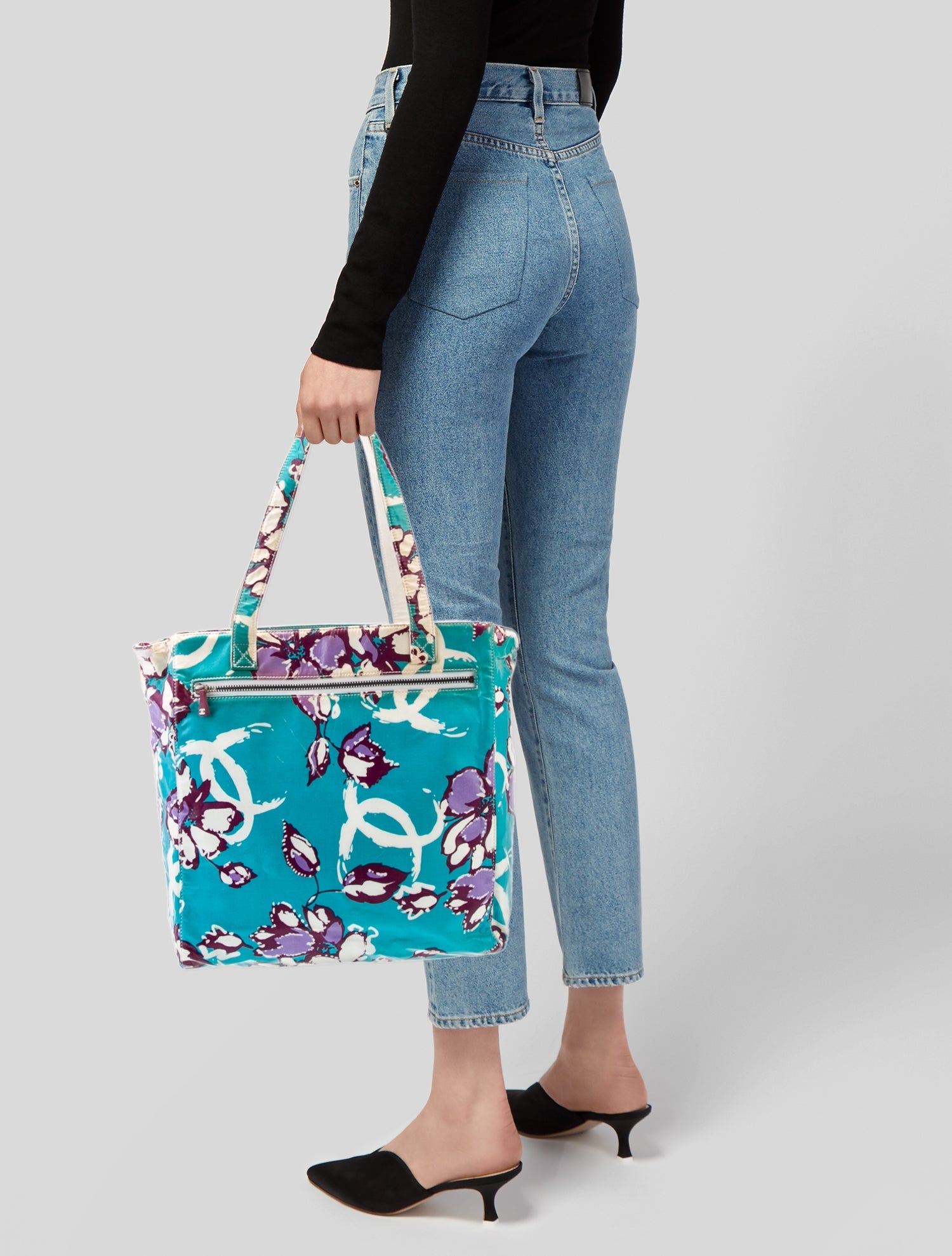 Chanel Vinyl Floral CC Tote